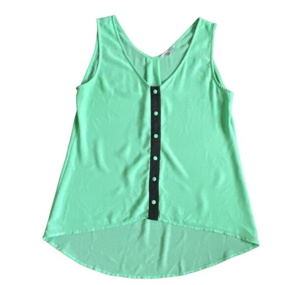 Naked Zebra Womens Semi Sheer Flowy Tank Top-Mint-Size M-GUC - Picture 1 of 6